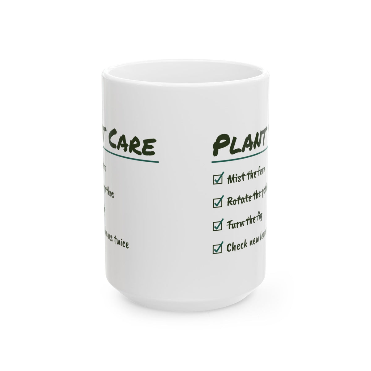 Funny Plant Lover Coffee Mug Plant Care Checklist