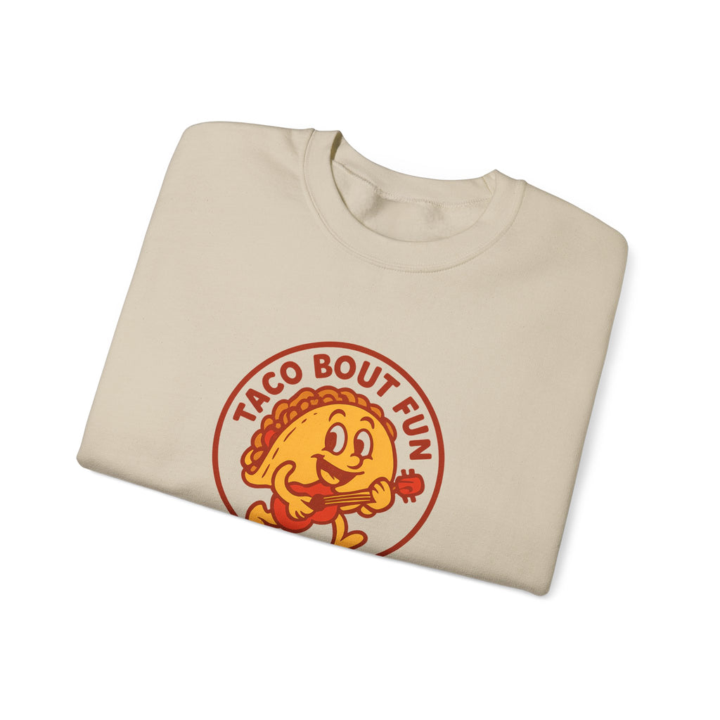 Taco Bout Fun Funny Retro Taco Pun Sweatshirt