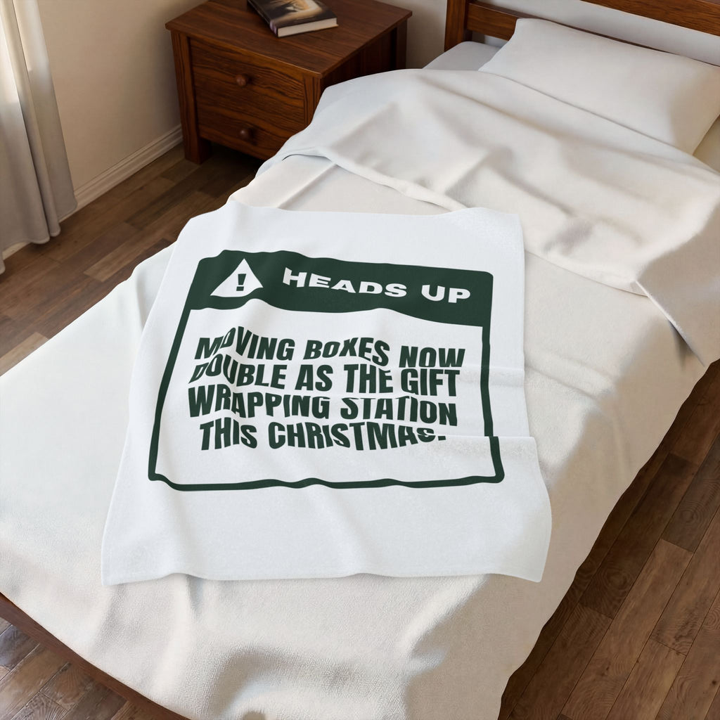 Funny New Home Christmas Throw Blanket Moving Boxes Doubled As Wrapping