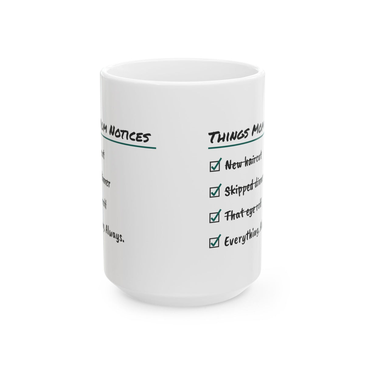 Funny Mom Checklist Coffee Mug Things Mom Notices For Moms
