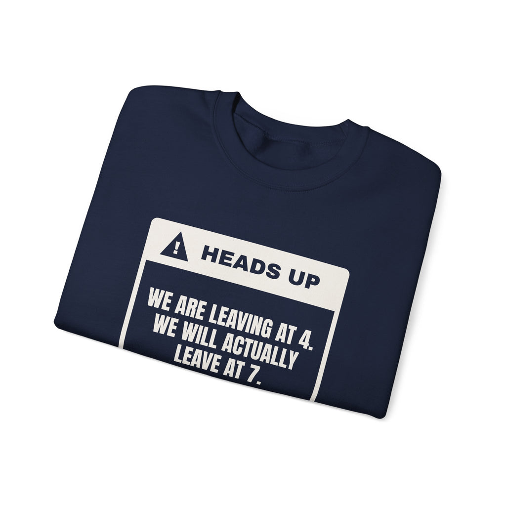 Funny Christmas In-Laws Sweatshirt Leaving At 4 Actually Leaving At 7