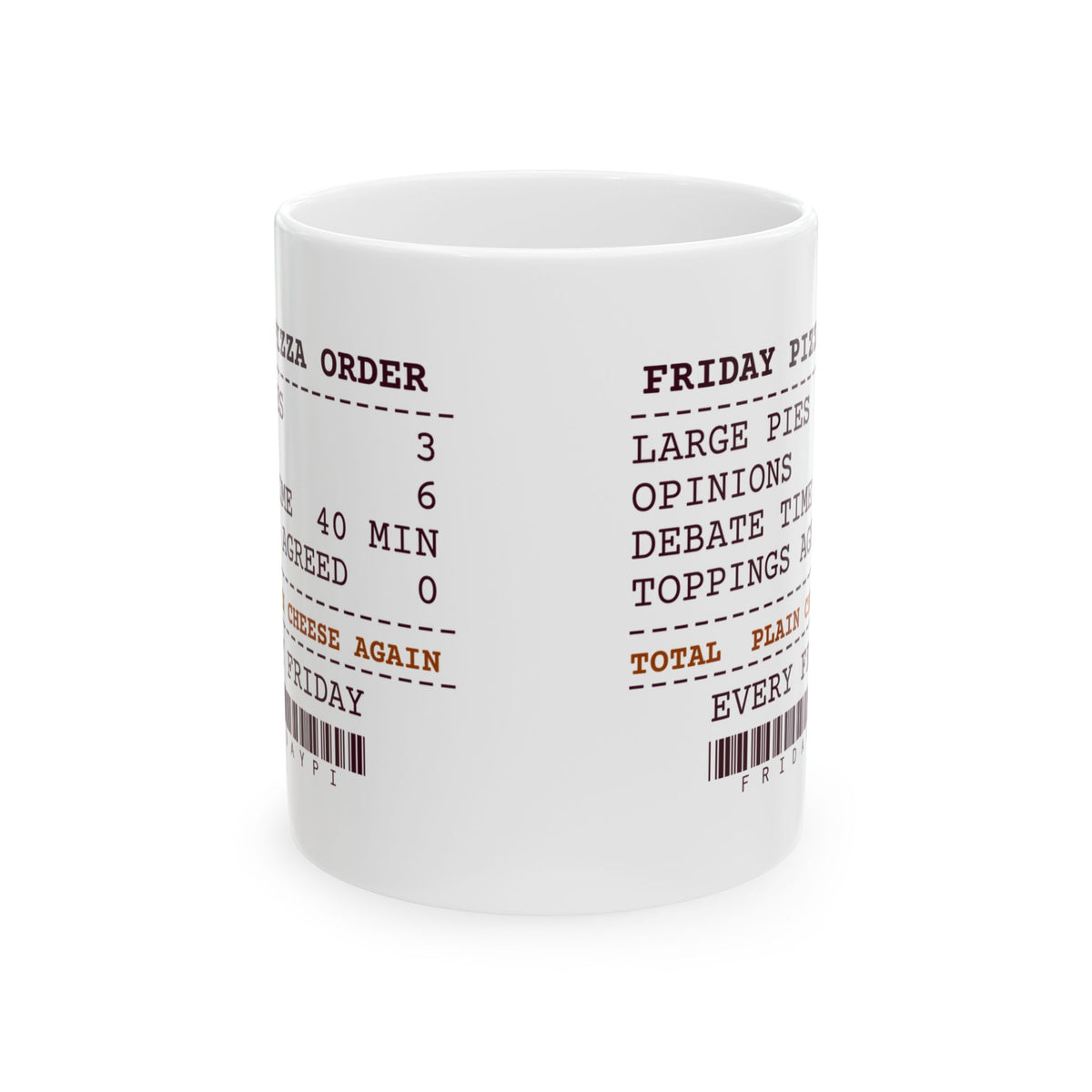 Funny Pizza Coffee Mug Friday Pizza Order Receipt For Pizza Lovers