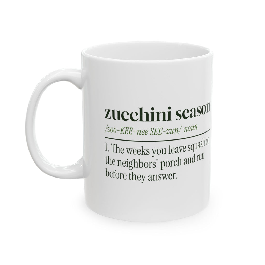 Funny Gardening Coffee Mug Zucchini Season Dictionary Definition