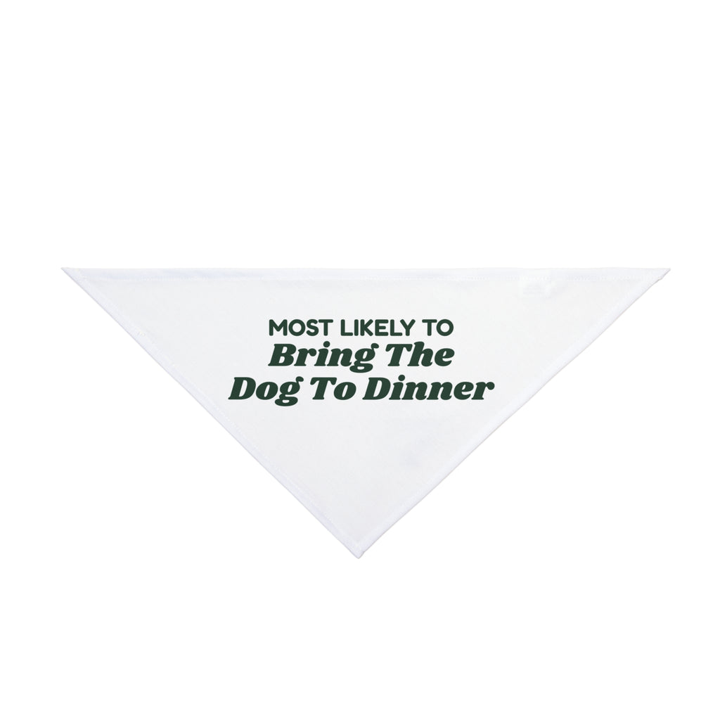 Funny Christmas Family Dog Bandana Most Likely To Bring The Dog To Dinner