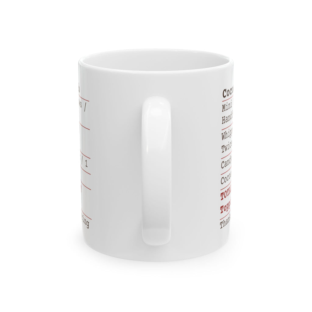Hot Cocoa Coffee Mug Cocoa Bar Tab Receipt Mostly Toppings For Cocoa Lovers