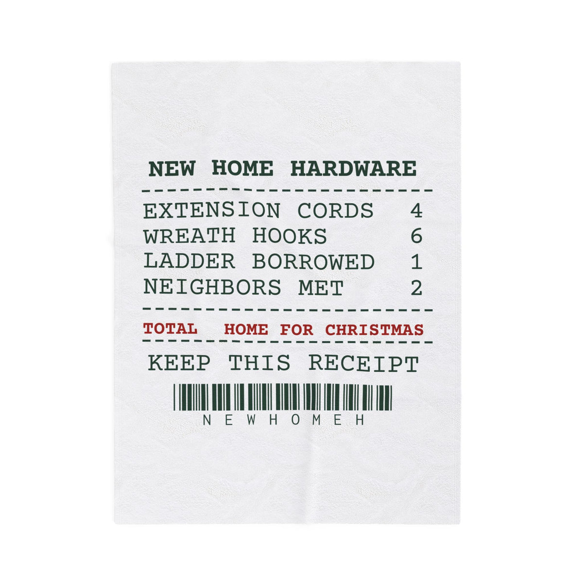 Funny New Home Christmas Throw Blanket Hardware Receipt For Homeowners