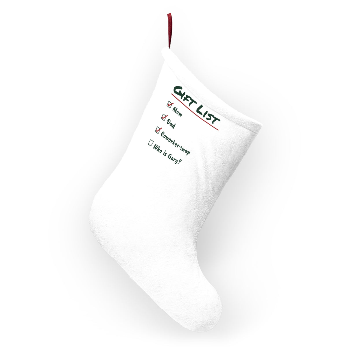 Funny Christmas Stocking Gift List Who Is Gary For Shoppers