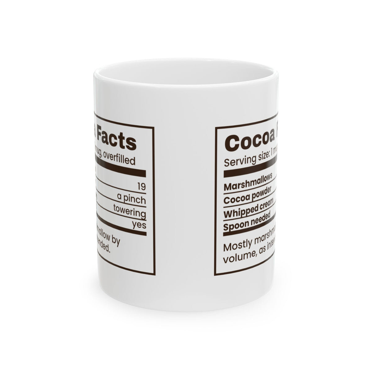 Funny Hot Cocoa Christmas Coffee Mug Cocoa Facts Marshmallows 19