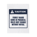 Funny Family Christmas Throw Blanket Family Game Night Caution Label