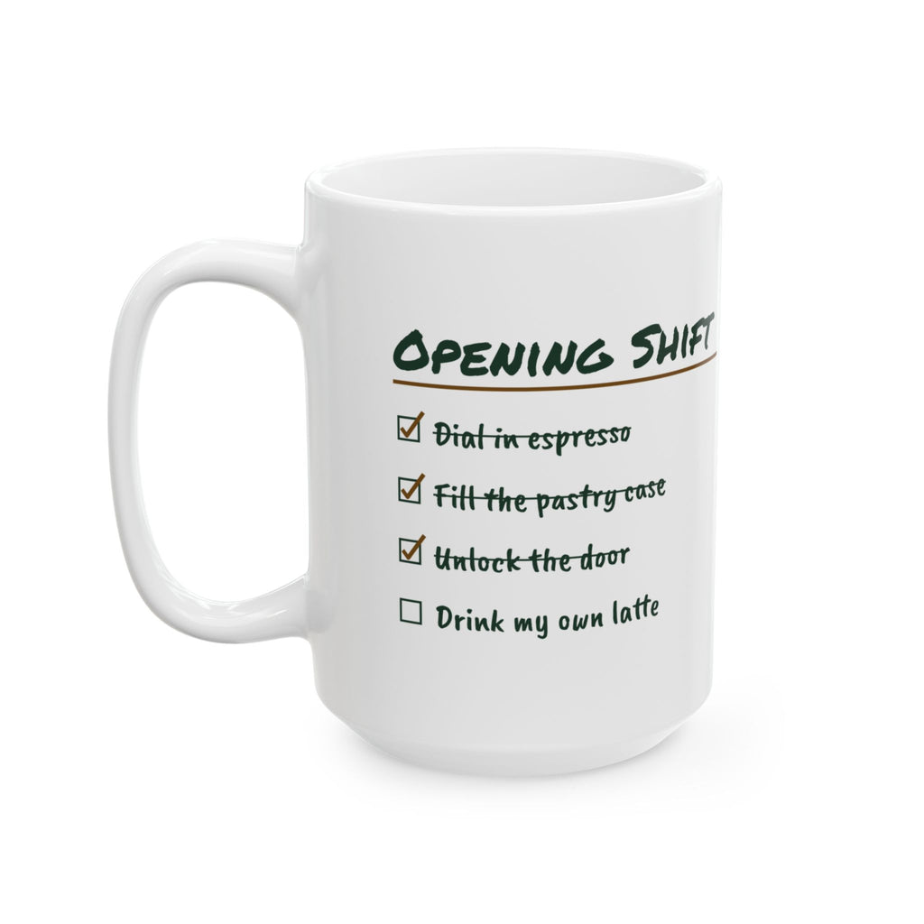 Funny Barista Coffee Mug Opening Shift Checklist For Baristas