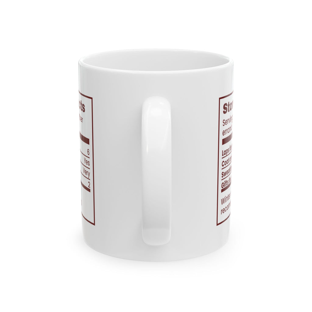Funny Christmas Shopping Coffee Mug Store Run Facts Nutrition Label