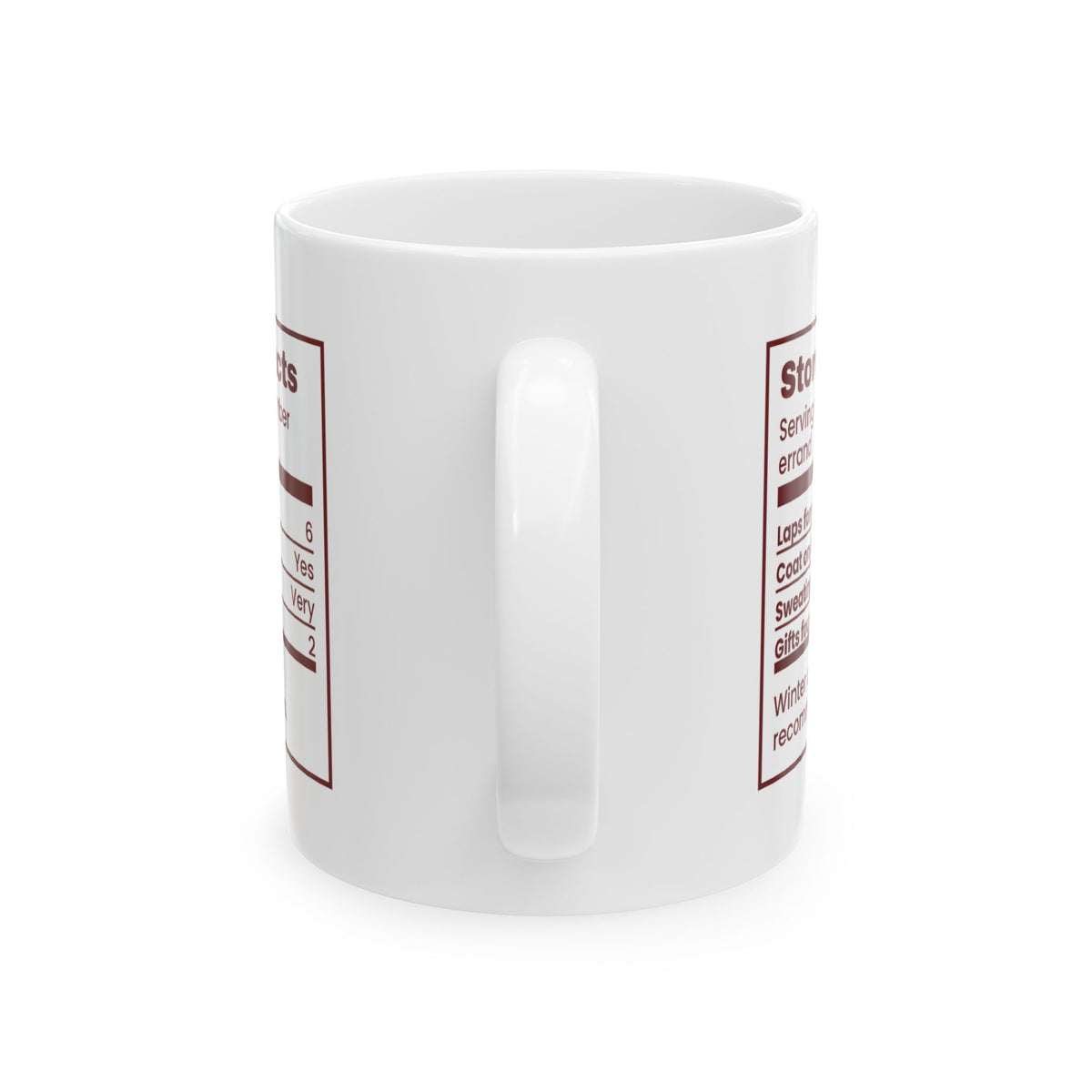 Funny Christmas Shopping Coffee Mug Store Run Facts Nutrition Label