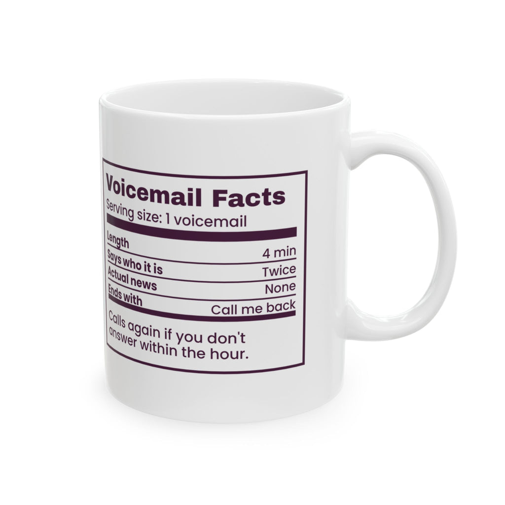 Funny Grandma Coffee Mug Grandma's Voicemail Nutrition Facts