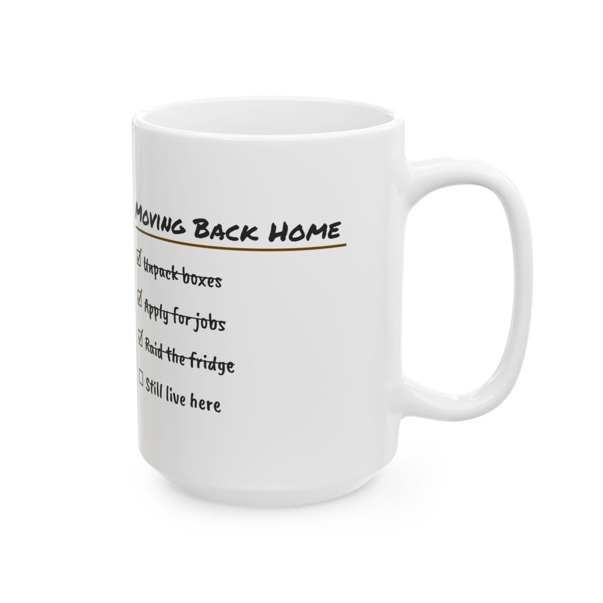 Funny Graduate Coffee Mug Moving Back Home Checklist For Grads