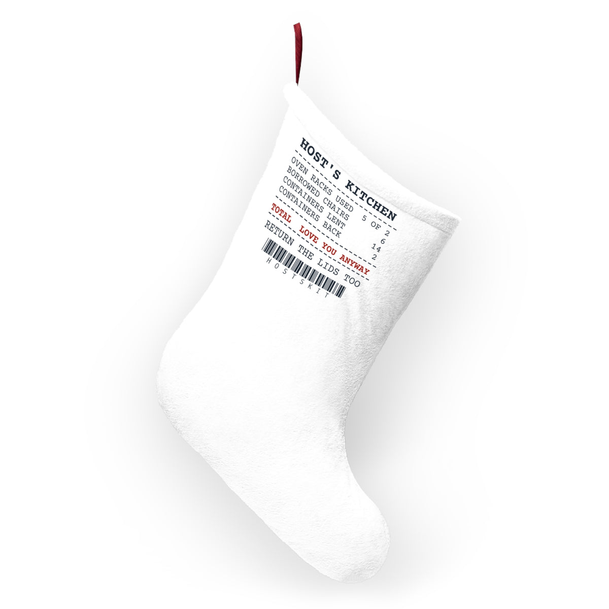 Funny Christmas Host Christmas Stocking Containers Lent Receipt For Hosts