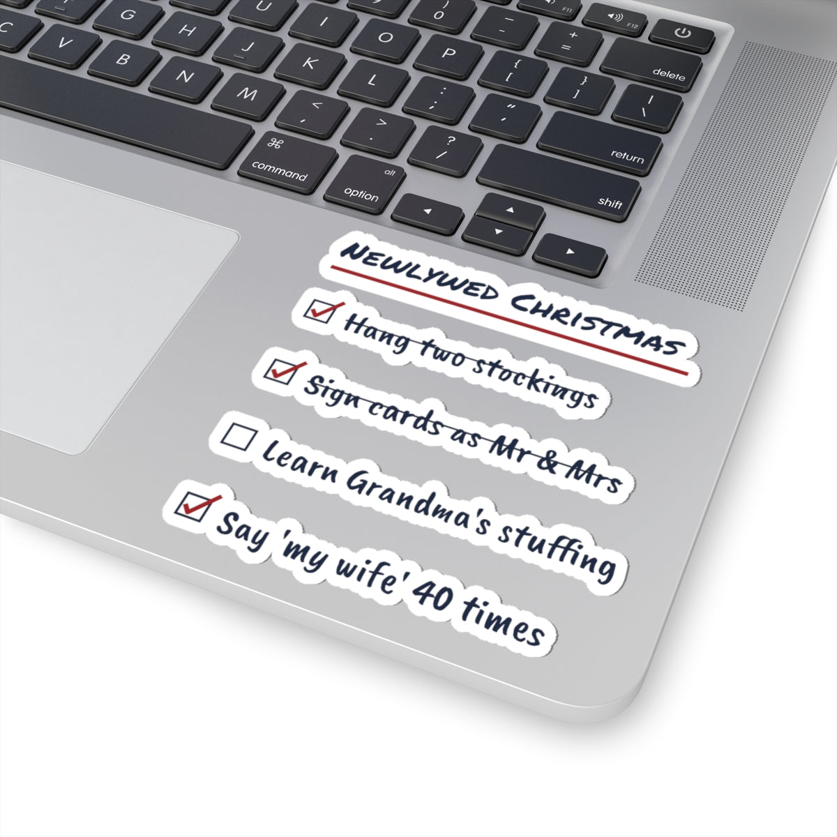 Funny Christmas Sticker Newlywed Christmas Checklist For New Husbands