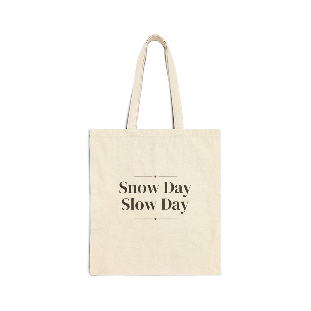 Cozy Christmas Tote Bag Snow Day Slow Day Winter Mug