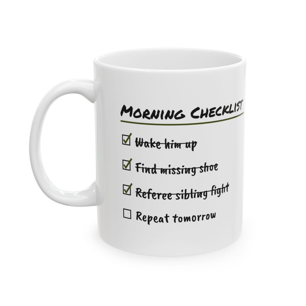 Boy Mom Coffee Mug Morning Checklist Repeat Tomorrow