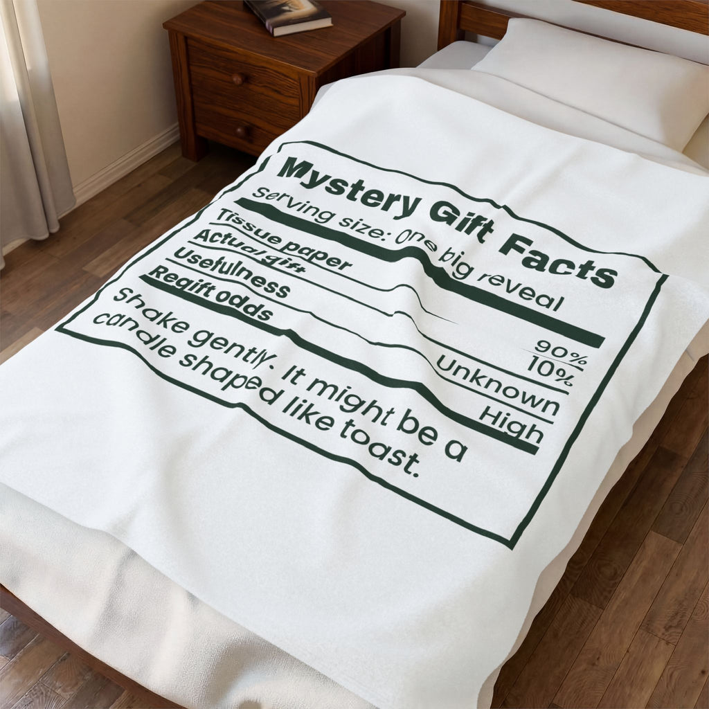 Funny White Elephant Throw Blanket Mystery Gift Facts Label