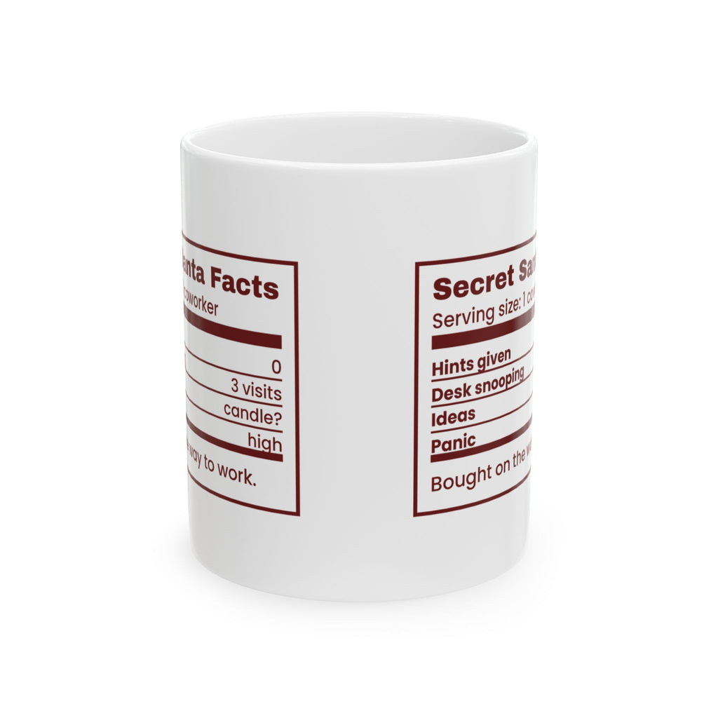 Funny Christmas Coworker Coffee Mug Secret Santa Facts Label