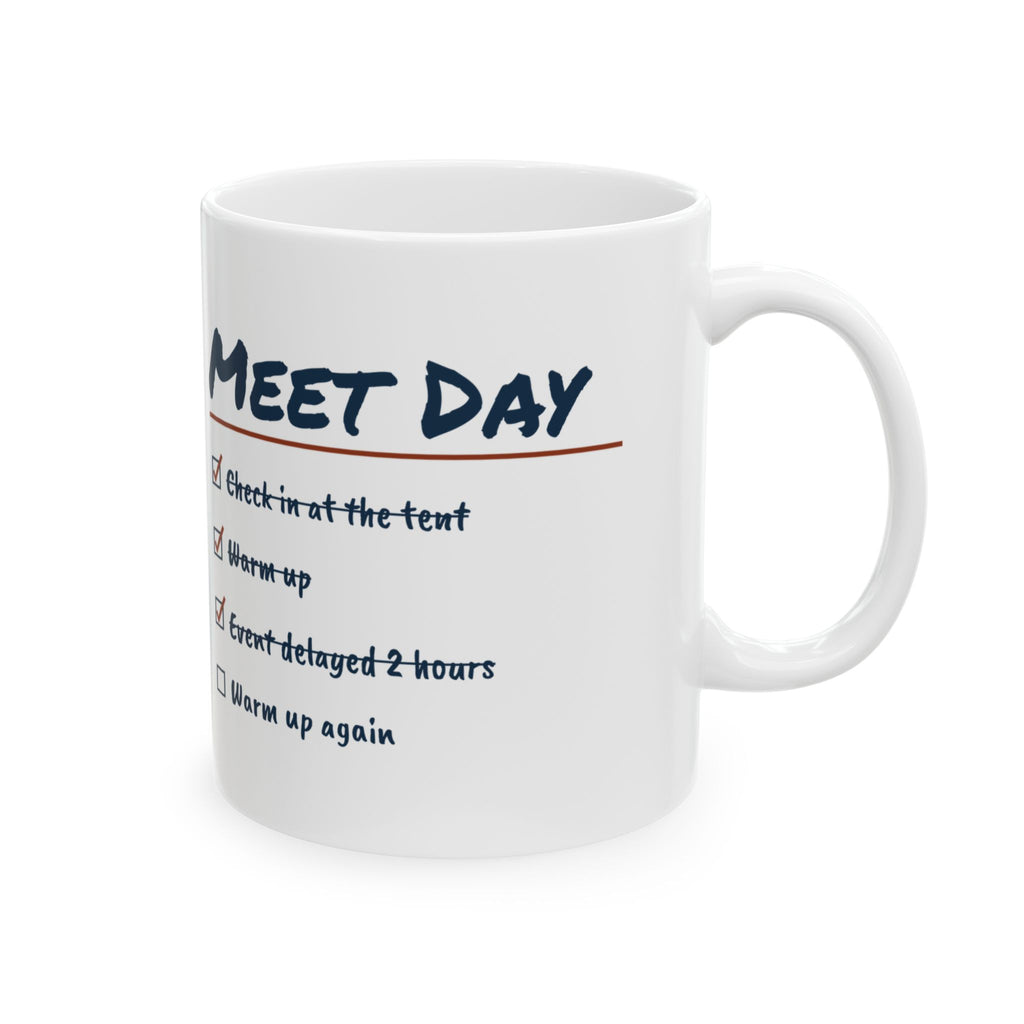 Funny Track Coffee Mug Meet Day Checklist Warm Up Again