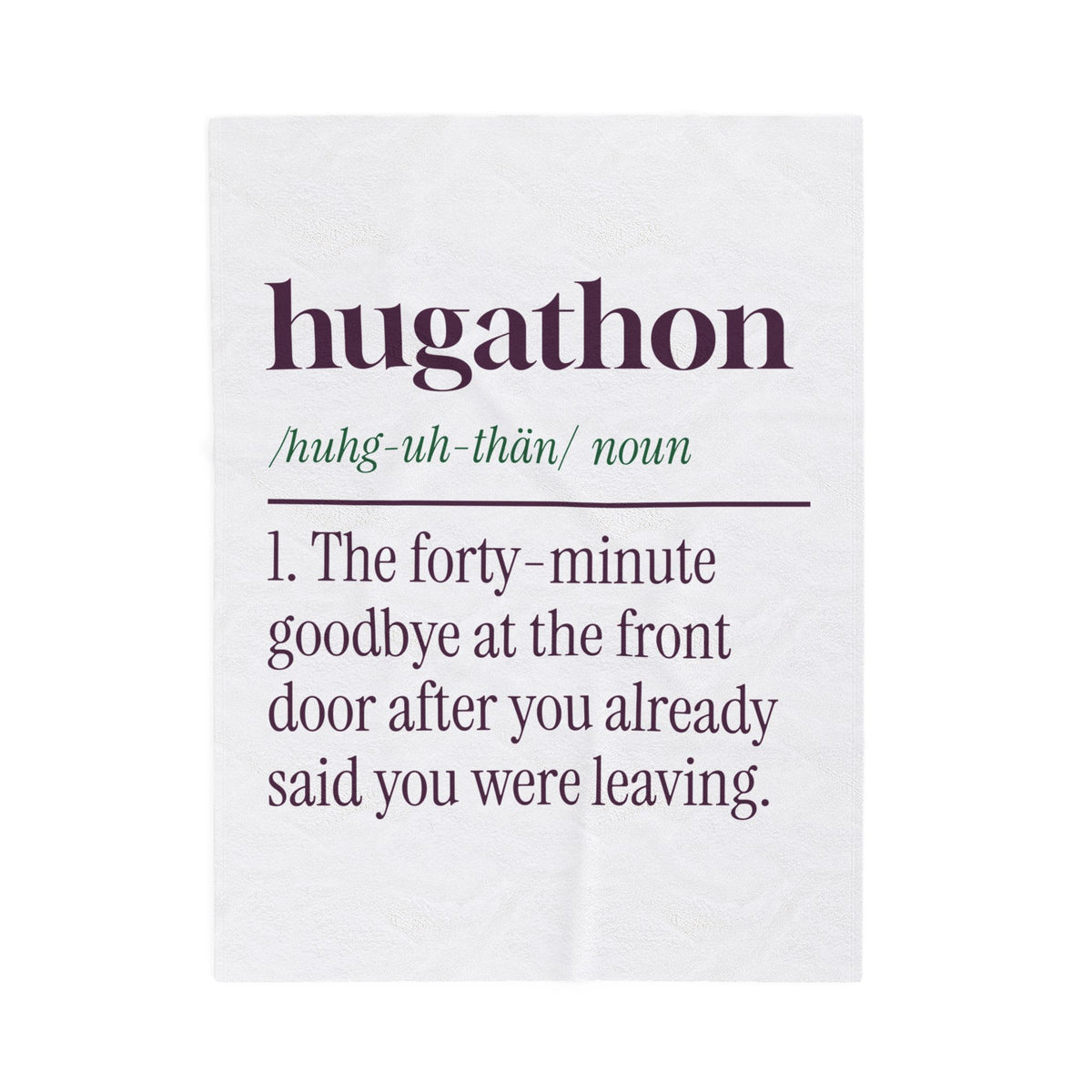 Funny Christmas Throw Blanket Hugathon Definition Forty Minute Goodbye