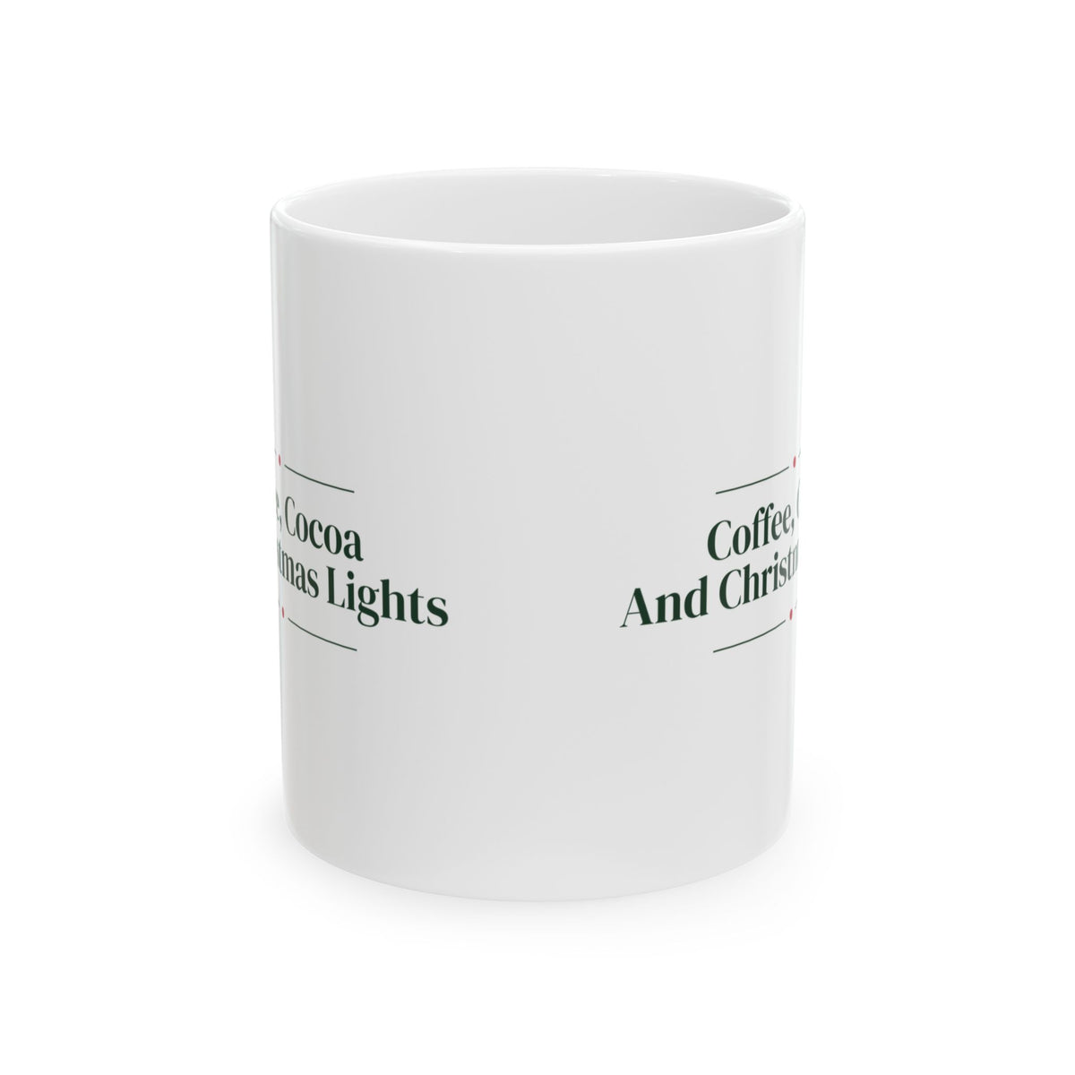 Christmas Coffee Mug Coffee Cocoa And Christmas Lights Cozy Mug