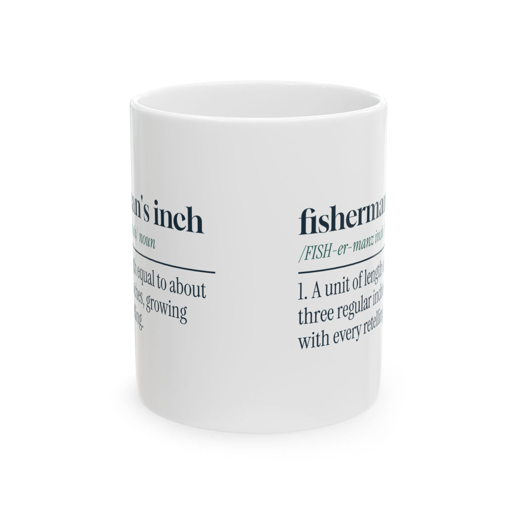 Funny Fishing Coffee Mug Fisherman's Inch Dictionary Definition