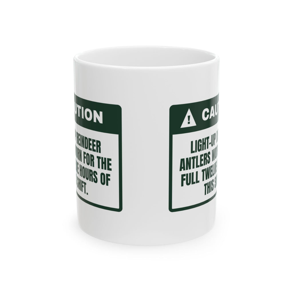 Funny Christmas Nurse Coffee Mug Light-Up Antlers Twelve Hour Shift
