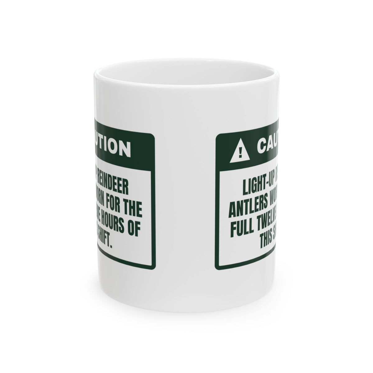 Funny Christmas Nurse Coffee Mug Light-Up Antlers Twelve Hour Shift