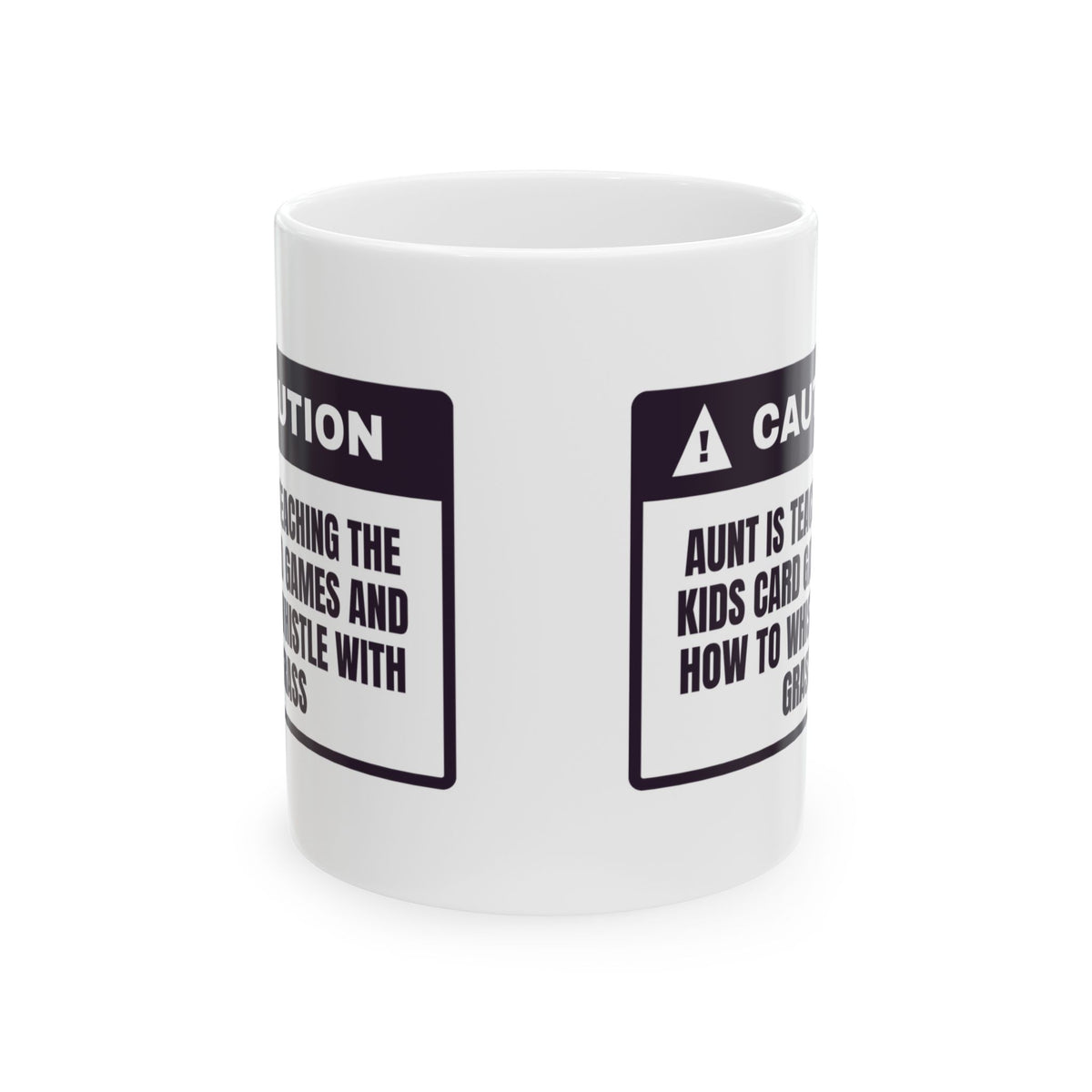 Funny Aunt Coffee Mug Caution Aunt Teaching Grass Whistles For Aunts