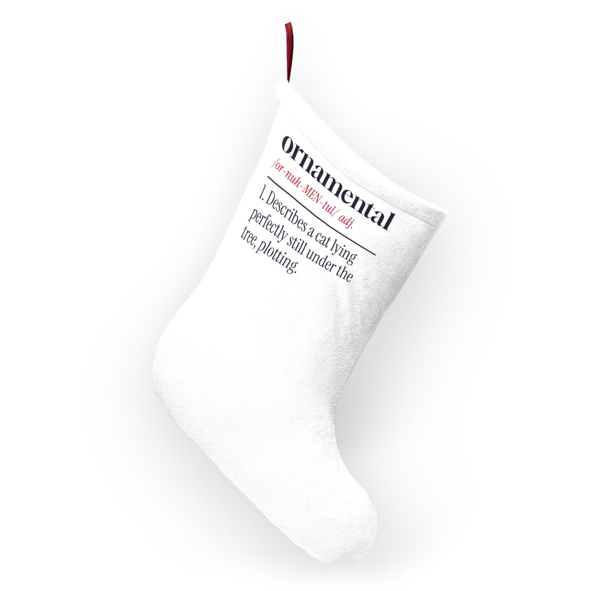 Funny Christmas Cat Christmas Stocking Ornamental Dictionary Definition
