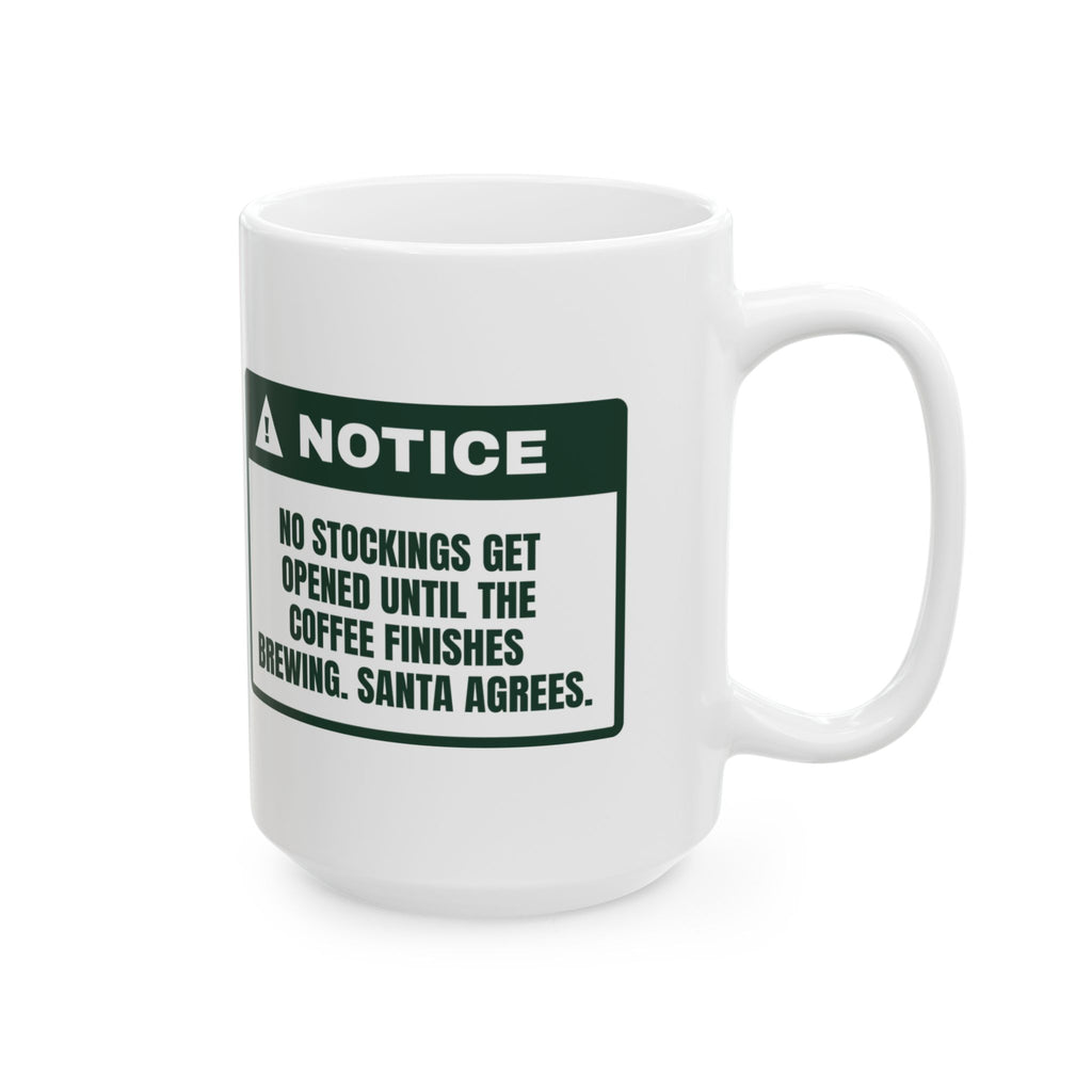 Funny Christmas Coffee Mug Stockings Wait Until The Coffee Brews
