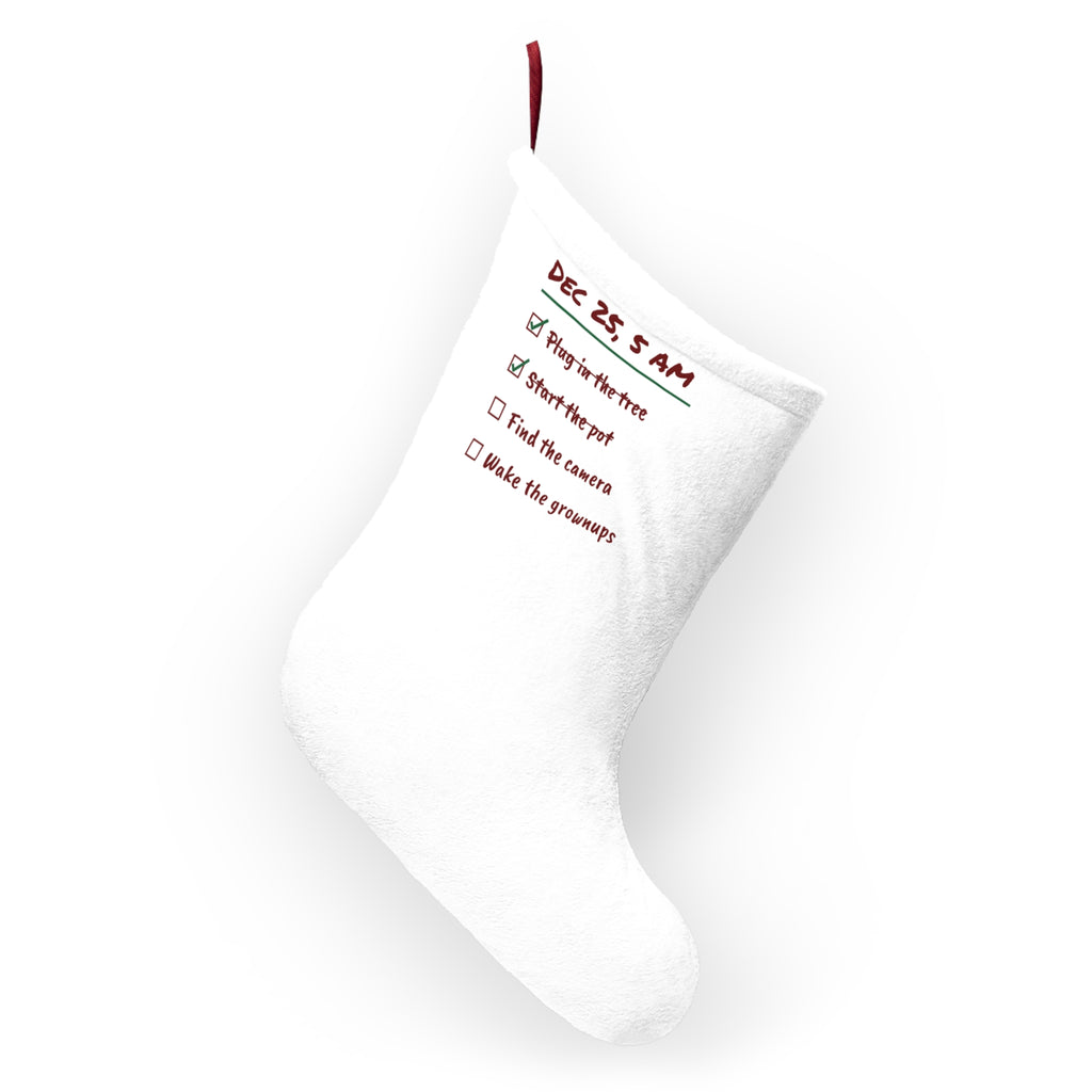 Funny Christmas Stocking Plug In The Tree Start The Pot Checklist