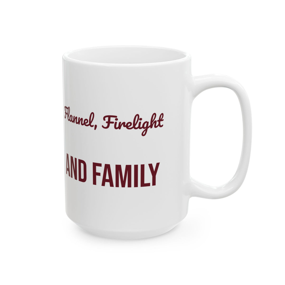 Cozy Christmas Coffee Mug Flannel Firelight And Family