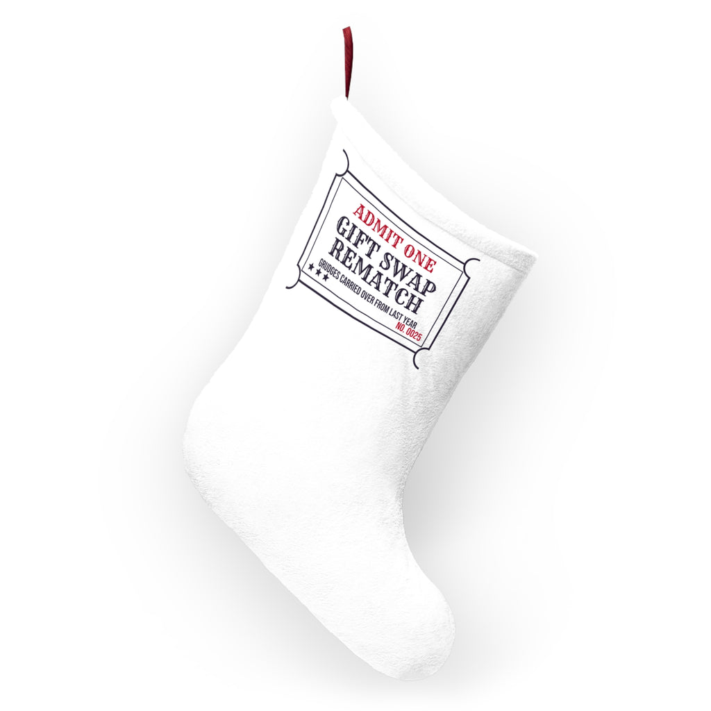 Funny White Elephant Christmas Stocking Gift Swap Rematch Ticket