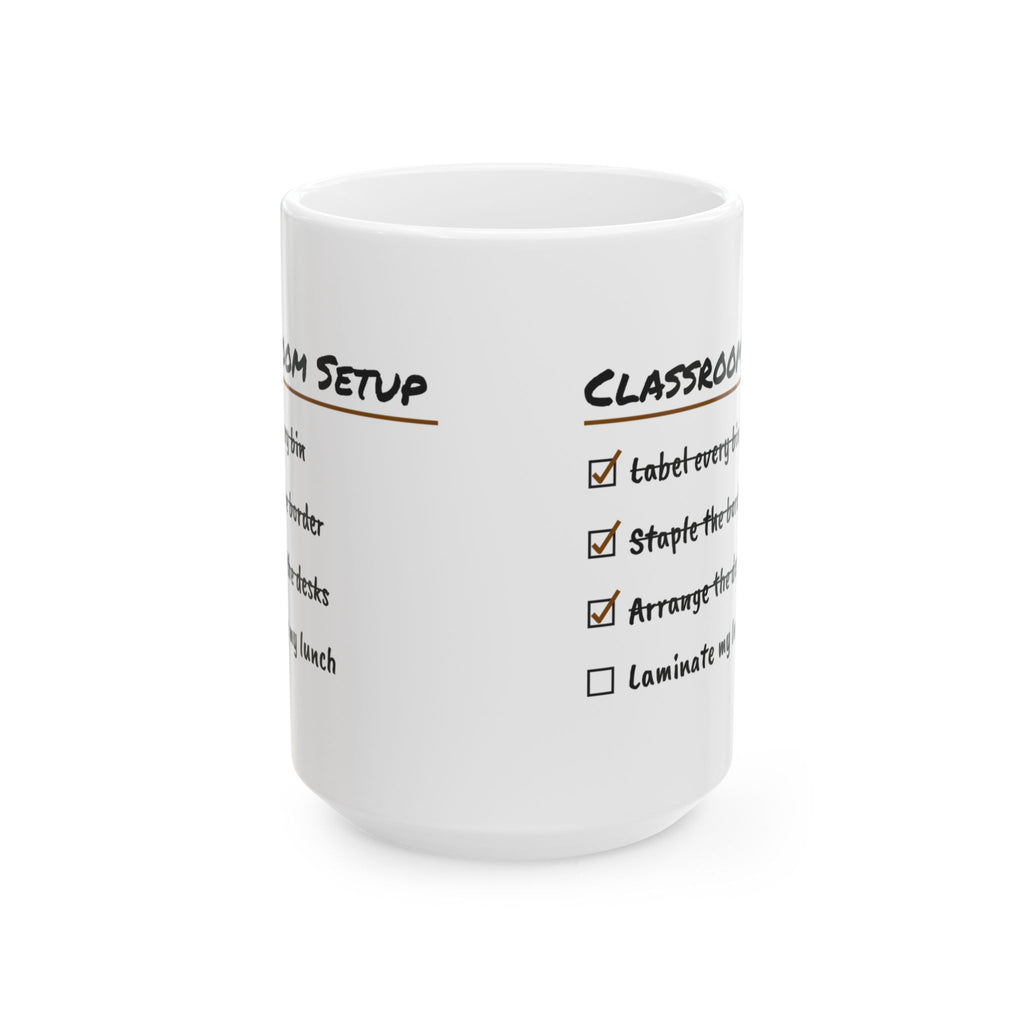 Funny Teacher Coffee Mug Classroom Setup Checklist Laminate My Lunch