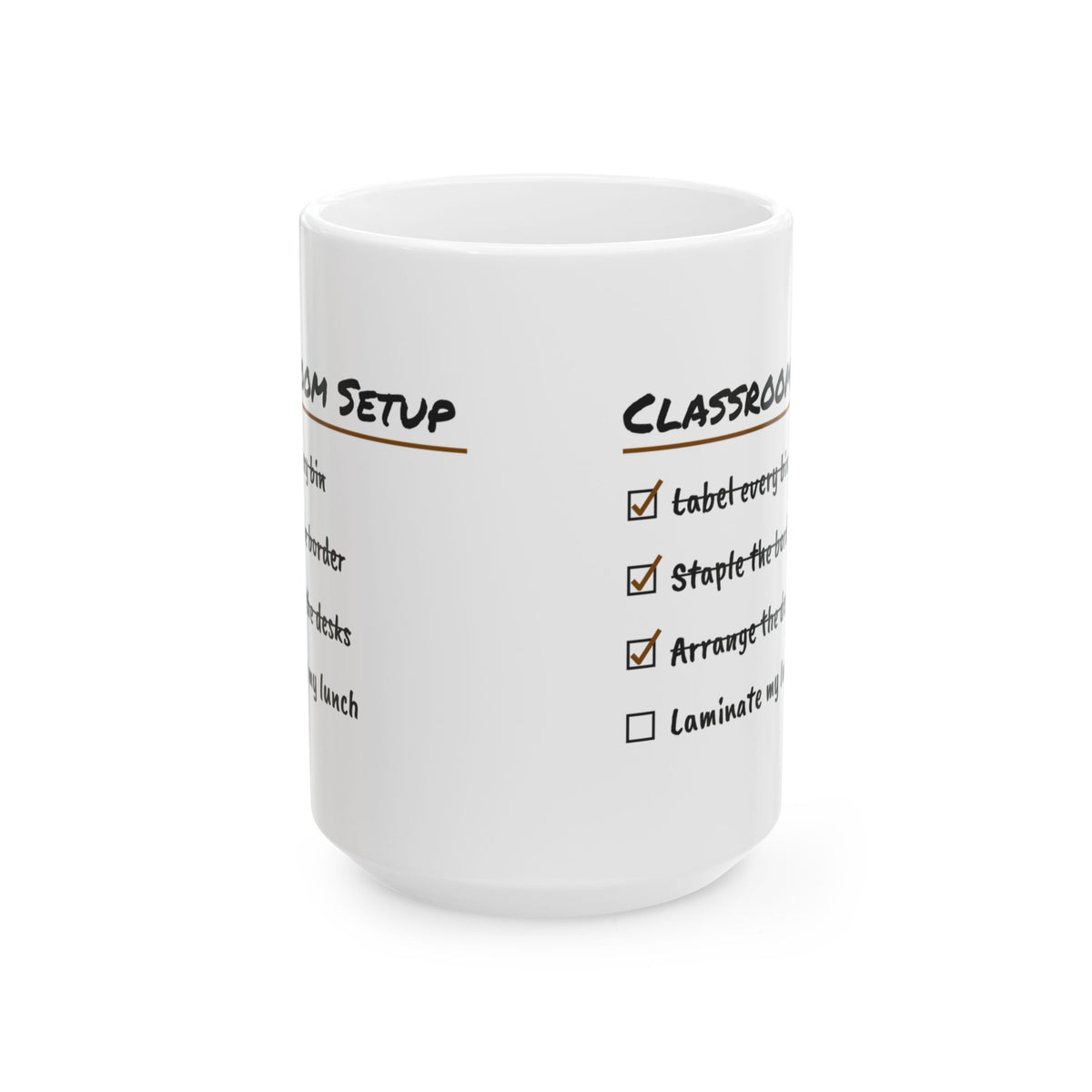 Funny Teacher Coffee Mug Classroom Setup Checklist Laminate My Lunch