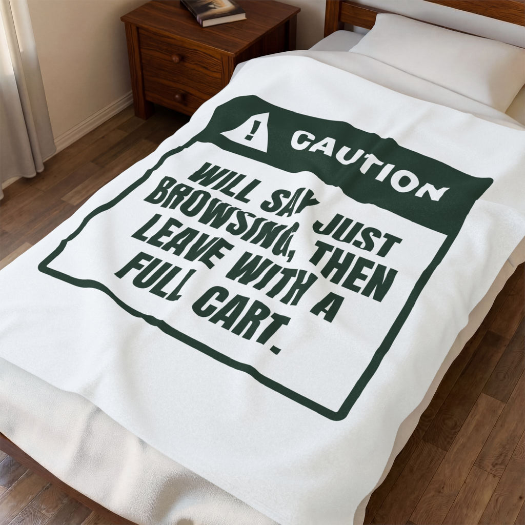Funny Christmas Shopping Throw Blanket Just Browsing Warning For Shoppers