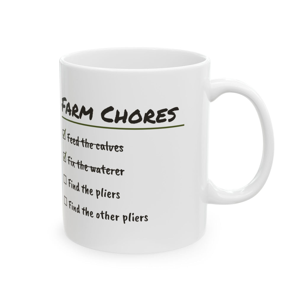 Funny Farm Chores Mug Find The Other Pliers For Farmers And Ranchers