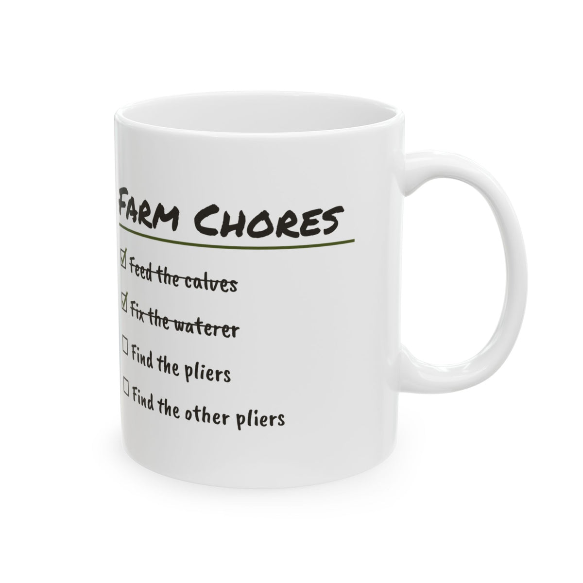 Funny Farm Chores Mug Find The Other Pliers For Farmers And Ranchers