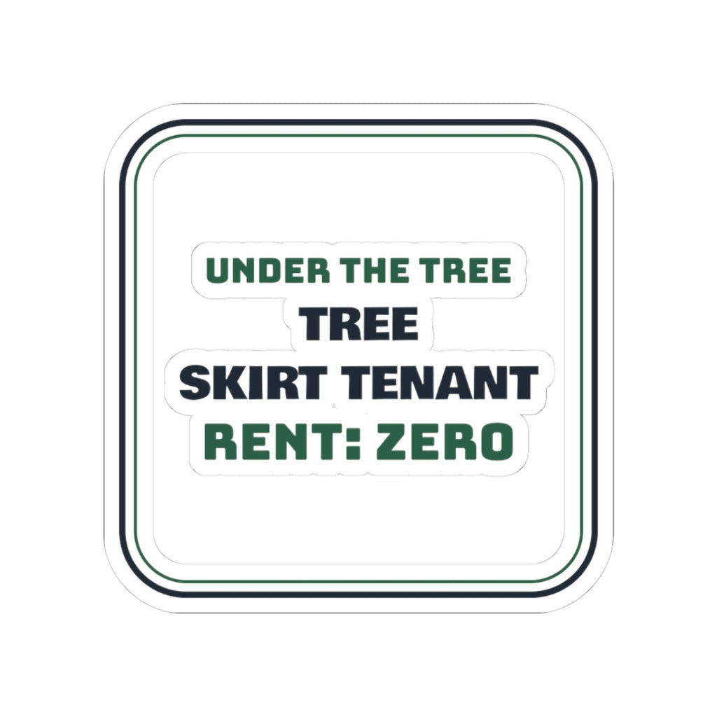 Funny Cat Christmas Sticker Tree Skirt Tenant Rent Zero