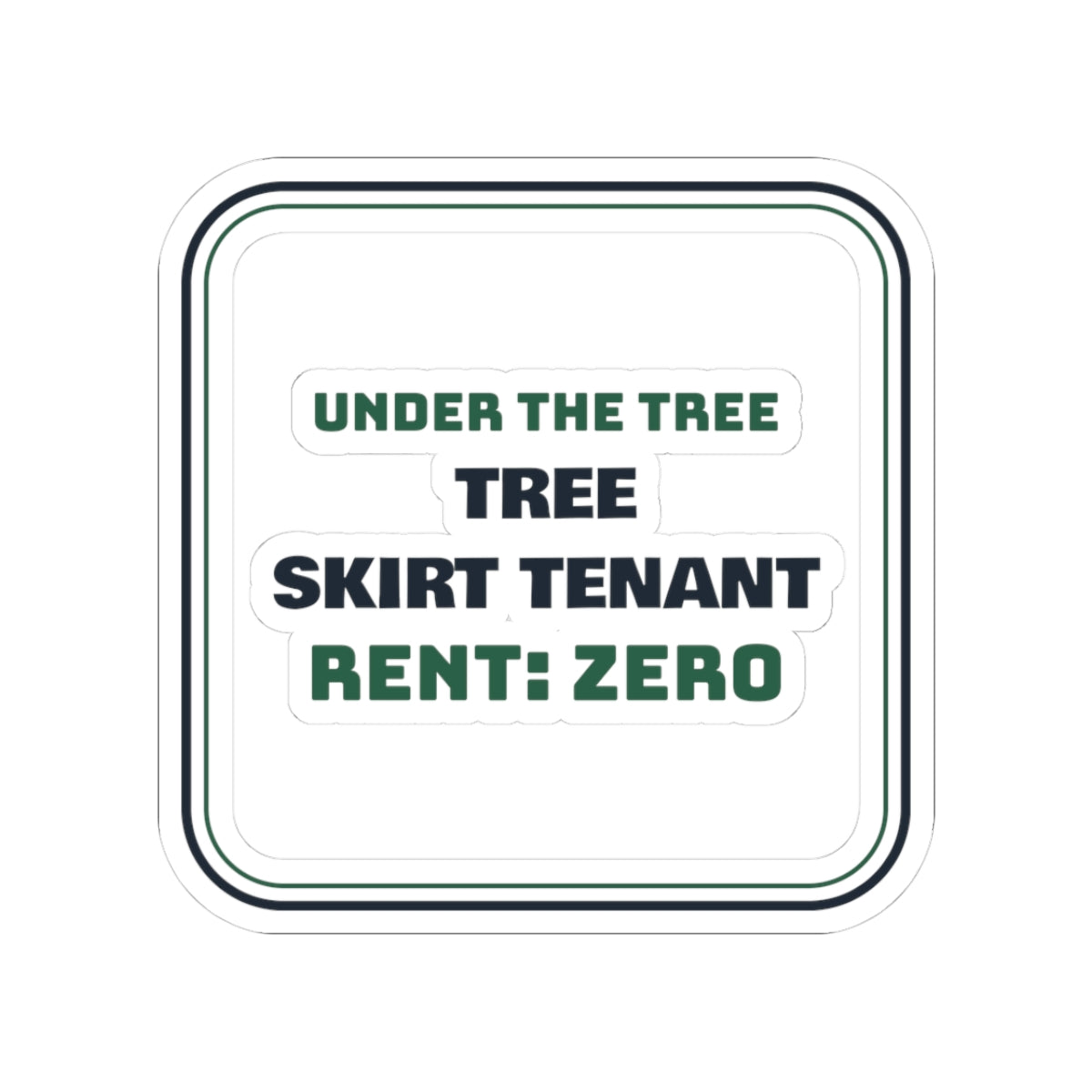 Funny Cat Christmas Sticker Tree Skirt Tenant Rent Zero