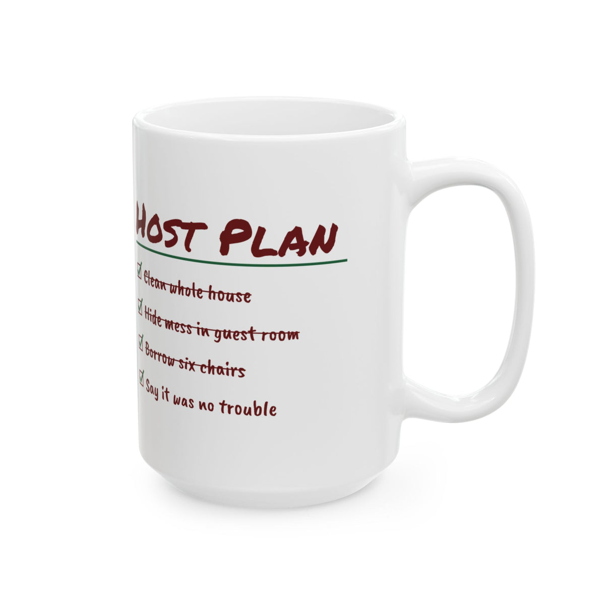 Funny Christmas Host Coffee Mug Borrow Six Chairs Checklist
