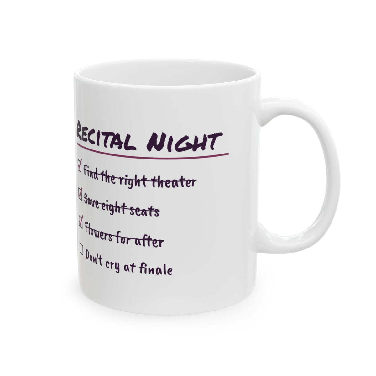 Funny Dance Mom Coffee Mug Recital Night Checklist For Dance Moms