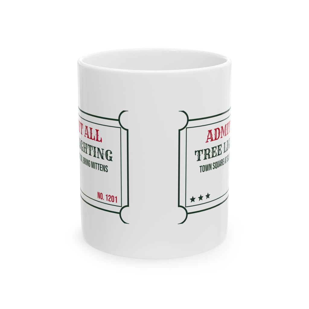 Cozy Christmas Coffee Mug Tree Lighting Town Square Ticket