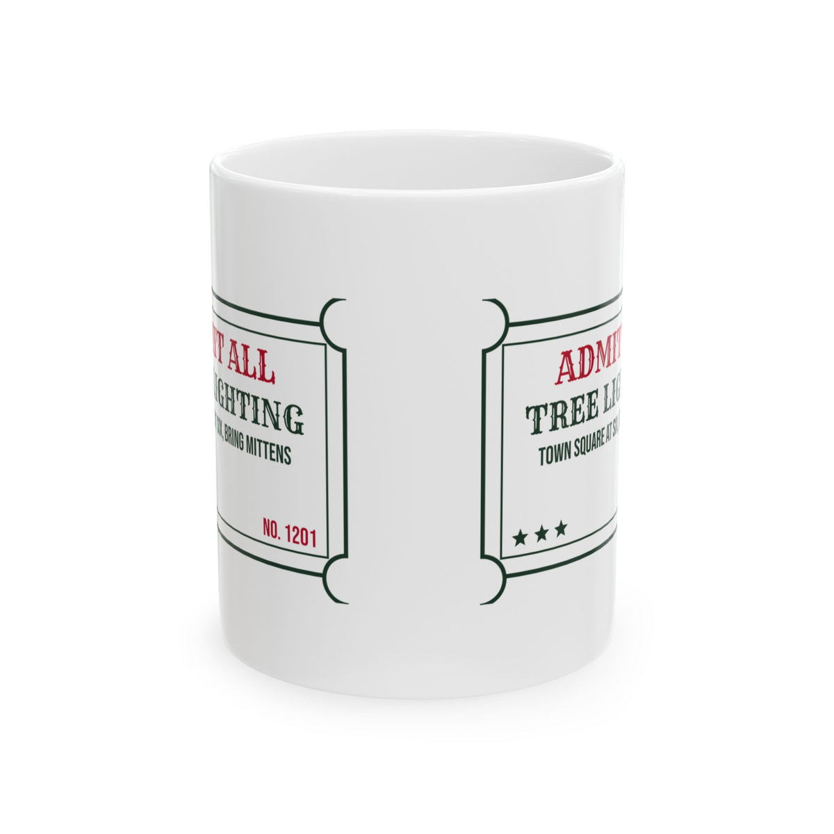 Cozy Christmas Coffee Mug Tree Lighting Town Square Ticket