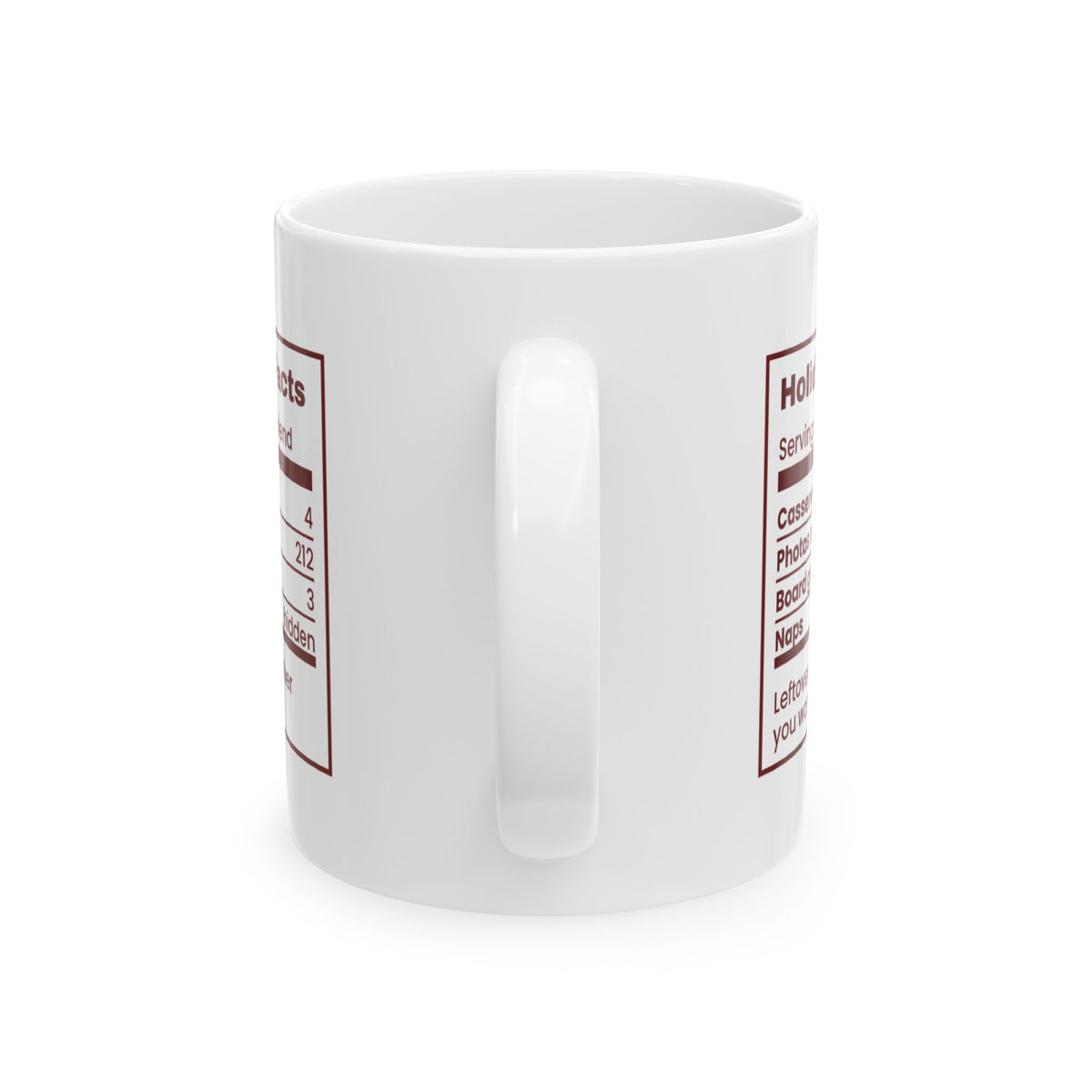 Funny Christmas In-Laws Coffee Mug Holiday Visit Facts Label