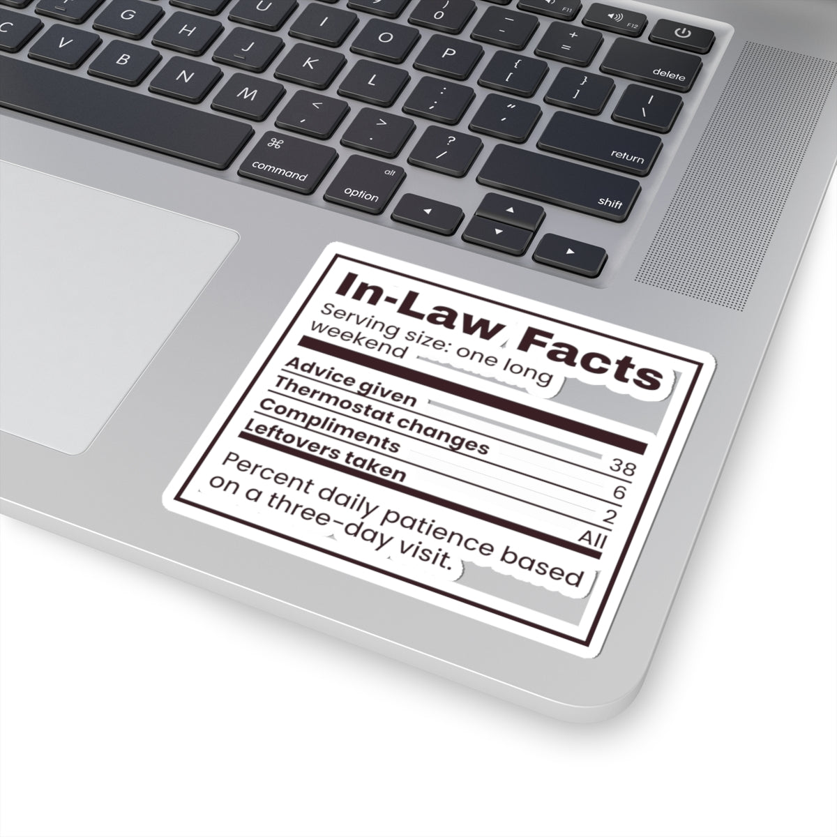 Funny Christmas Sticker In-Law Facts Nutrition Label For Spouses