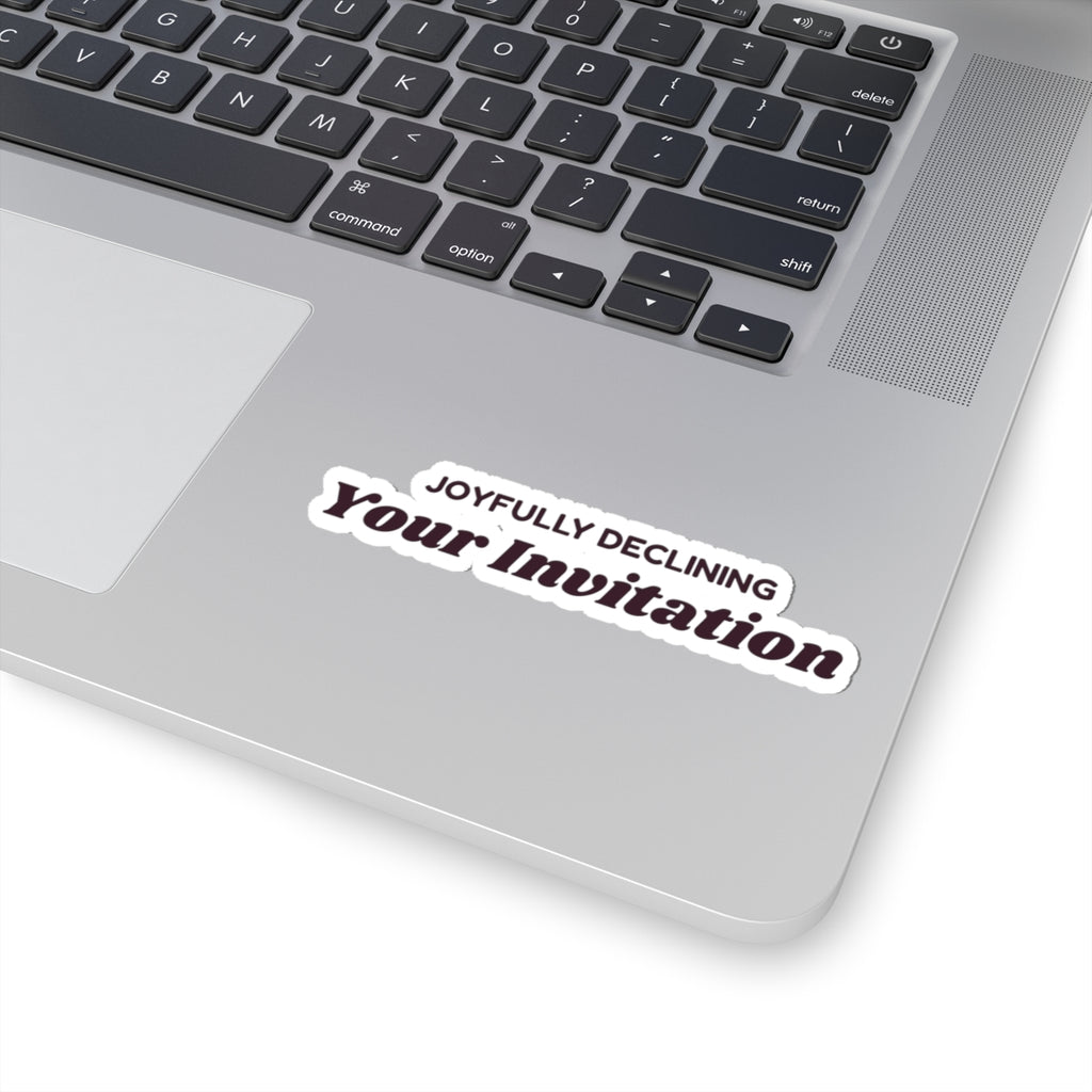 Funny Introvert Christmas Sticker Joyfully Declining Your Invitation